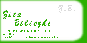 zita biliczki business card